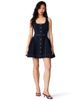 Steve Madden Juniors' Maila Denim Button-Front Mini Dress - denim | Macy's