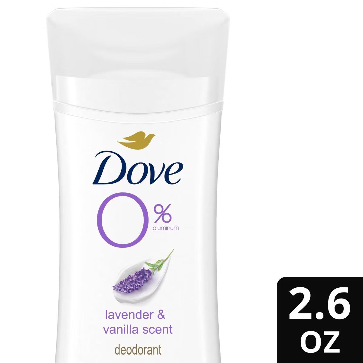 Dove Beauty 0% Aluminum Lavender & Vanilla Deodorant Stick - 2.6oz | Target