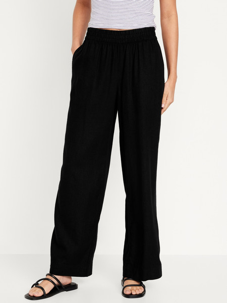 High-Waisted Linen-Blend Wide-Leg Pants | Old Navy (US)