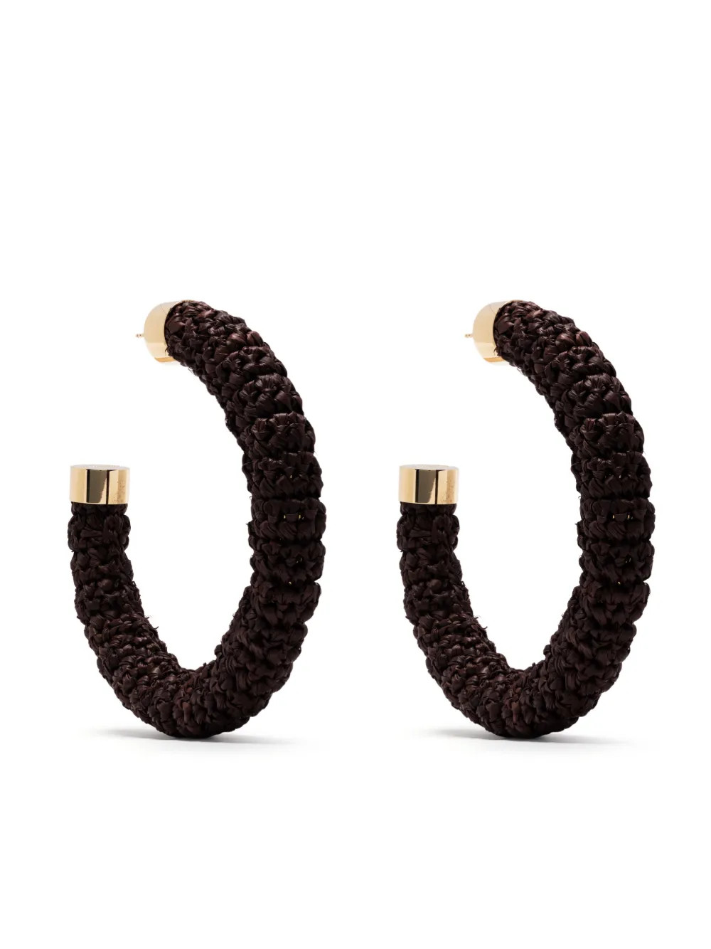 Jacquemus Les Créoles Raphia Hoop Earrings | Brown | FARFETCH | Farfetch Global