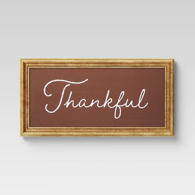 20" x 10" Thankful Framed Wall Canvas - Threshold™ | Target