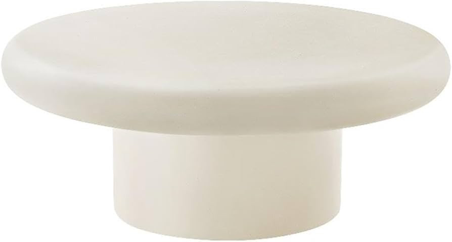 Modway Argos Round Concrete Coffee Table in White - Cement Low Coffee Table for Sitting on The Fl... | Amazon (US)