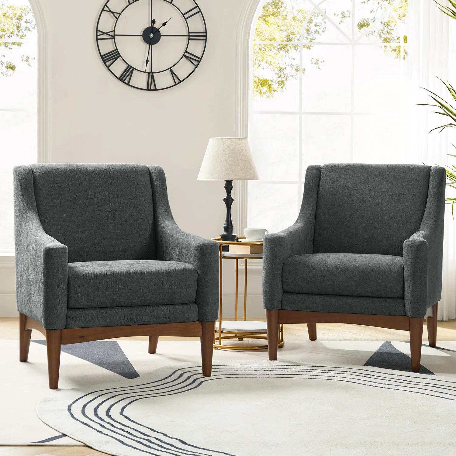 Arshanti 28.7" W Armchair With Solid Wood Legs (Set of 2) | Wayfair North America
