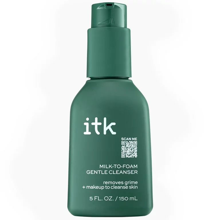 ITK Milk-to-Foam Gentle Cleanser | 2-in-1 Face Wash + Makeup Remover for All Skin Types, 5 oz | Walmart (US)