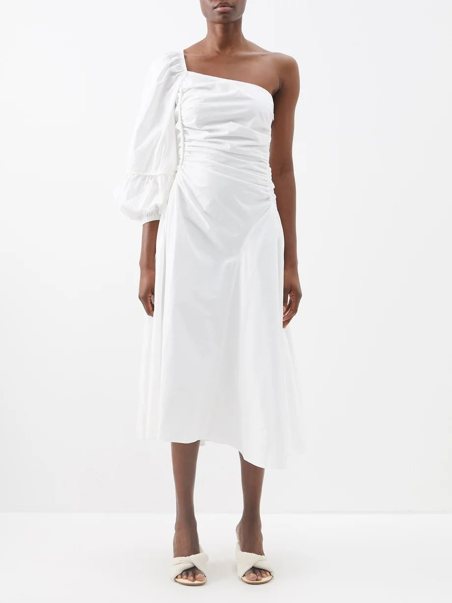 Fiorella one-shouldered cotton midi dress | Matches (US)