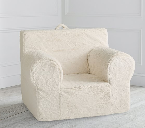 Oversized Ultra Plush Ivory Faux Fur Anywhere Chair® | Pottery Barn Kids