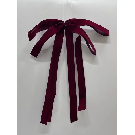 10 Count Burgundy Velvet Christmas Drape Bow, 9"x14", by My Texas House | Walmart (US)