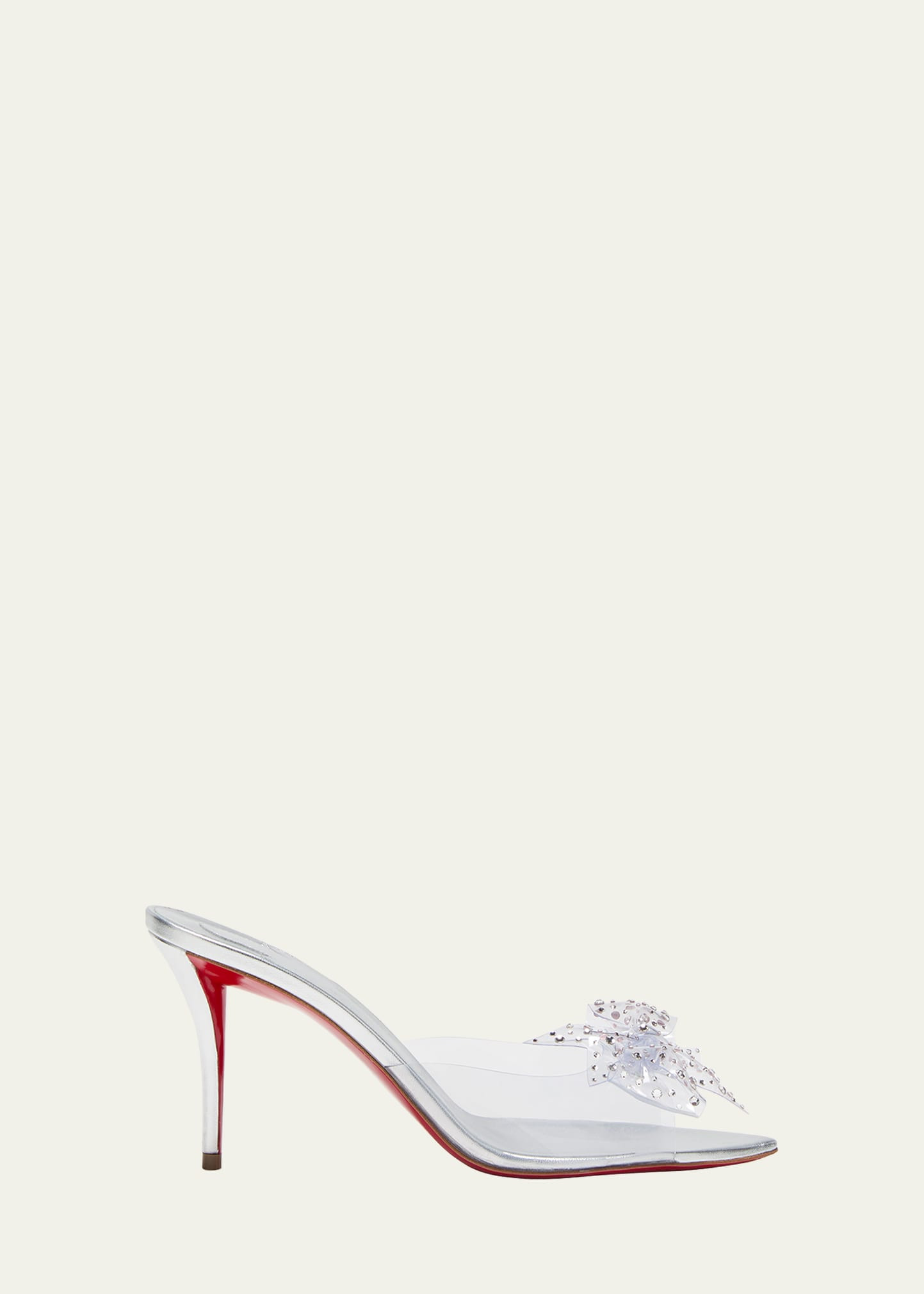 Christian Louboutin Aqua Crystal Clear Floral Red Sole Slide Sandals | Bergdorf Goodman