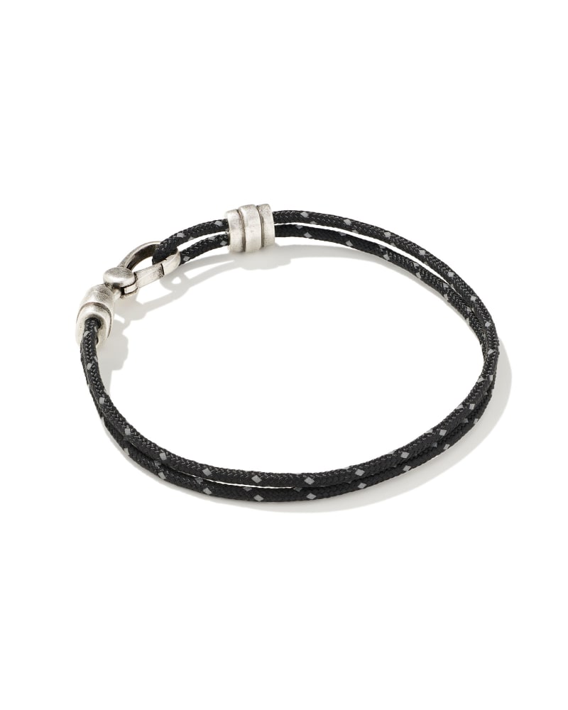 Kenneth Oxidized Sterling Silver Corded Bracelet in Black | Kendra Scott