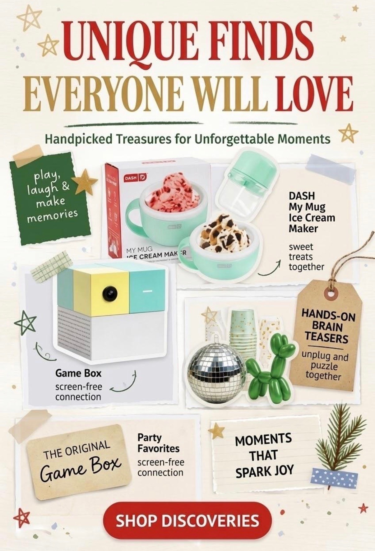 Unplug and reconnect this holiday season! 🎄 From DIY sweet treats to brain-teasing puzzles, discover our handpicked list of gifts designed to bring the whole family together. Whether you’re looking for screen-free connection or party-ready favorites, we have curated unique finds that everyone will love. Click through to explore the full collection of holiday moments that spark joy! ✨ #GiftsThatUnplug #HolidayGiftGuide #FamilyFun #ScreenFree #UniqueGifts #MyMugIceCreamMaker #HandsOnLearning

#LTKSeasonal #LTKHome