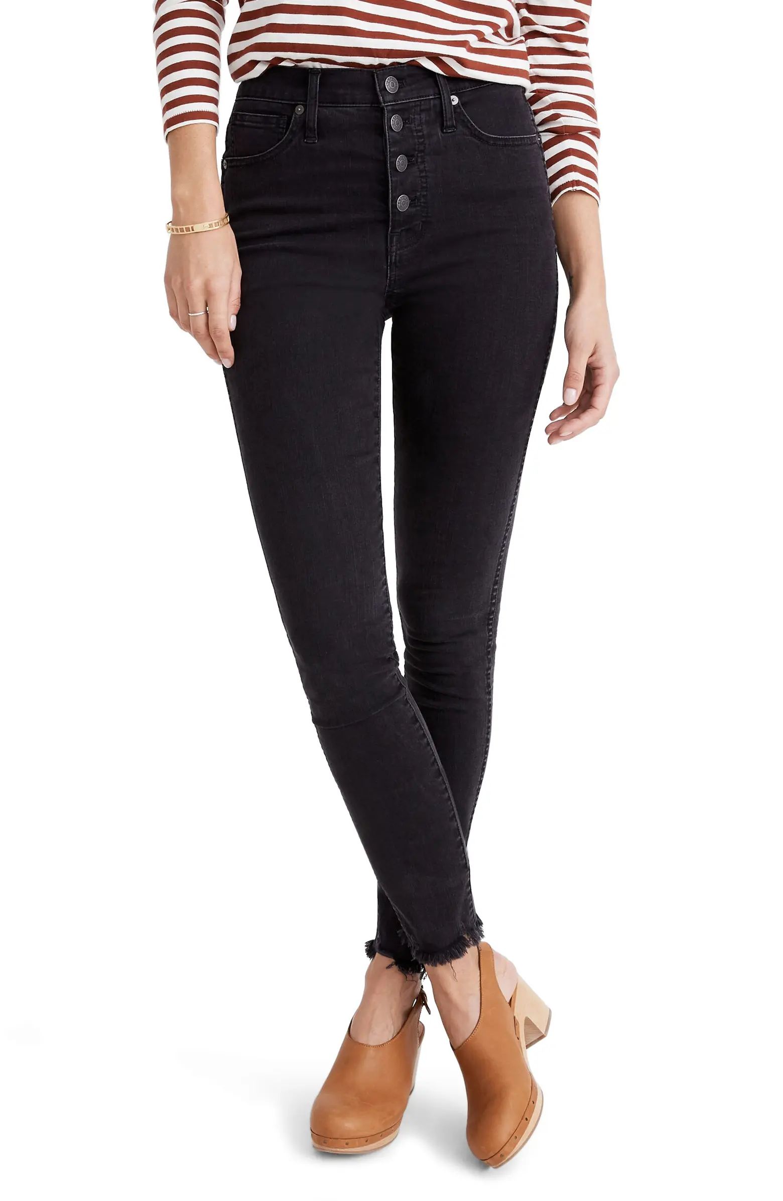 Madewell 10-Inch High Waist Skinny Jeans Button-Through Edition (Berkeley Wash) (Regular & Plus S... | Nordstrom