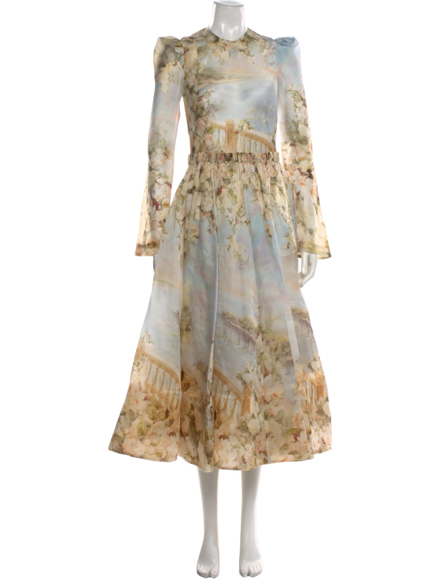 Zimmermann Lyrical Ruched Midi Dress Long Dress w/ Tags - Neutrals Dresses, Clothing - WZI201134 ... | The RealReal