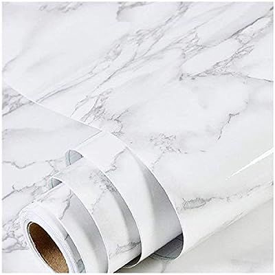 Marble Paper Granite Gray/White Wallpaper Roll (24" x 118") Kitchen Countertop Cabinet Furniture ... | Amazon (US)