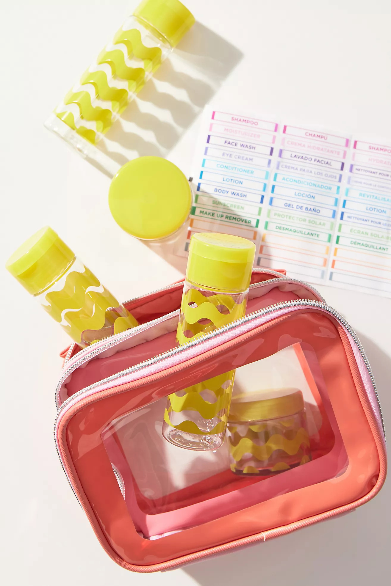 Miamica Rickrack 9-Piece Double-Sided Cosmetic Case Travel Set | Anthropologie (US)