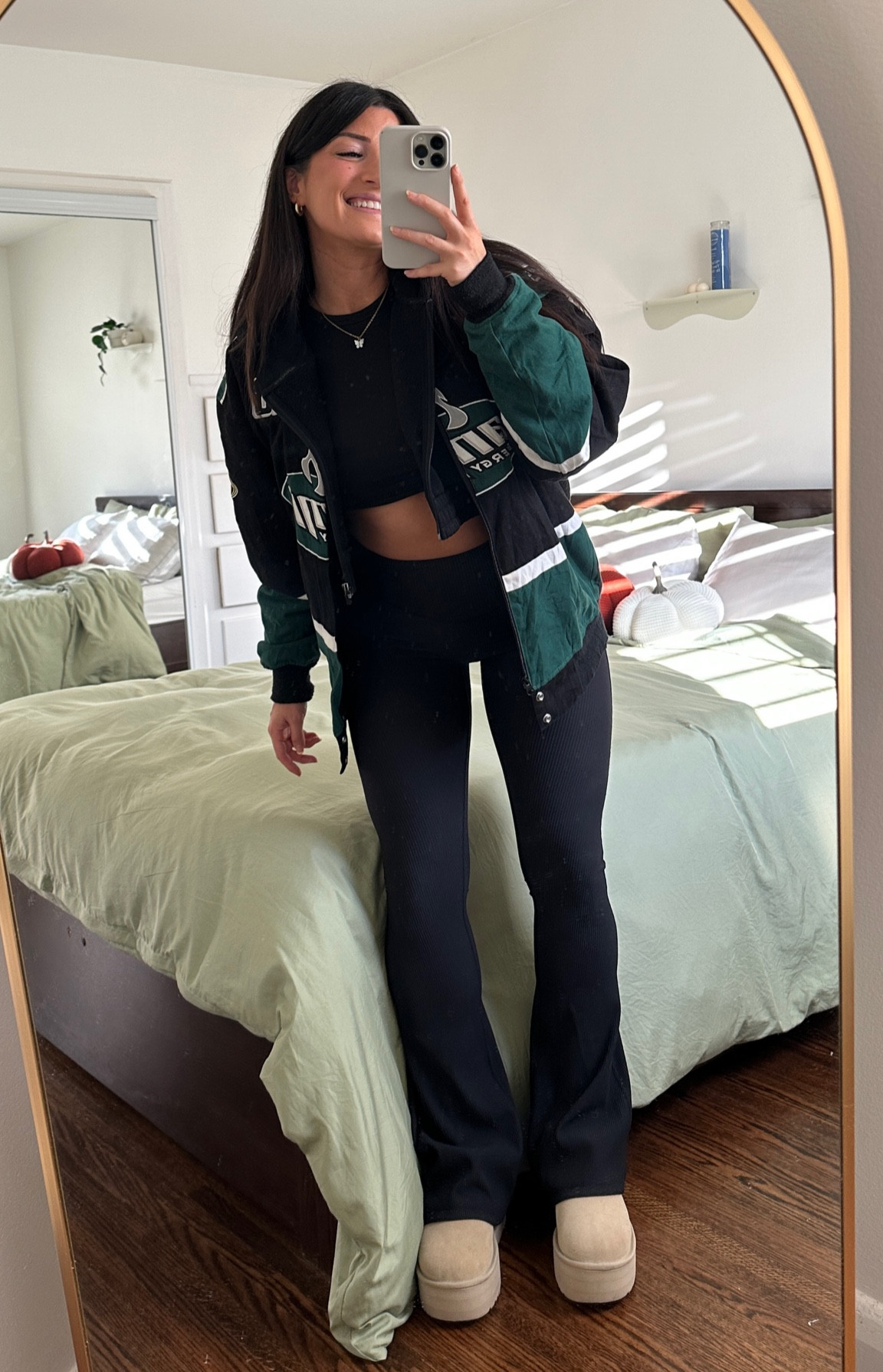 buffbunny discount code SILVS 🫶🏻

Fall outfits, boots, fall fashion, racer jacket, vintage racer jacket, athleisure, flare pants, flares, streetwear style 

#LTKGiftGuide 

#LTKfitness #LTKstyletip