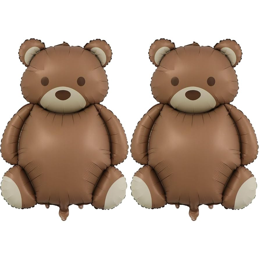 Large Little Bear Foil Balloons，2 PCS 35 Inch Little Bear Theme Party Supplies，Jungle Safari ... | Amazon (US)