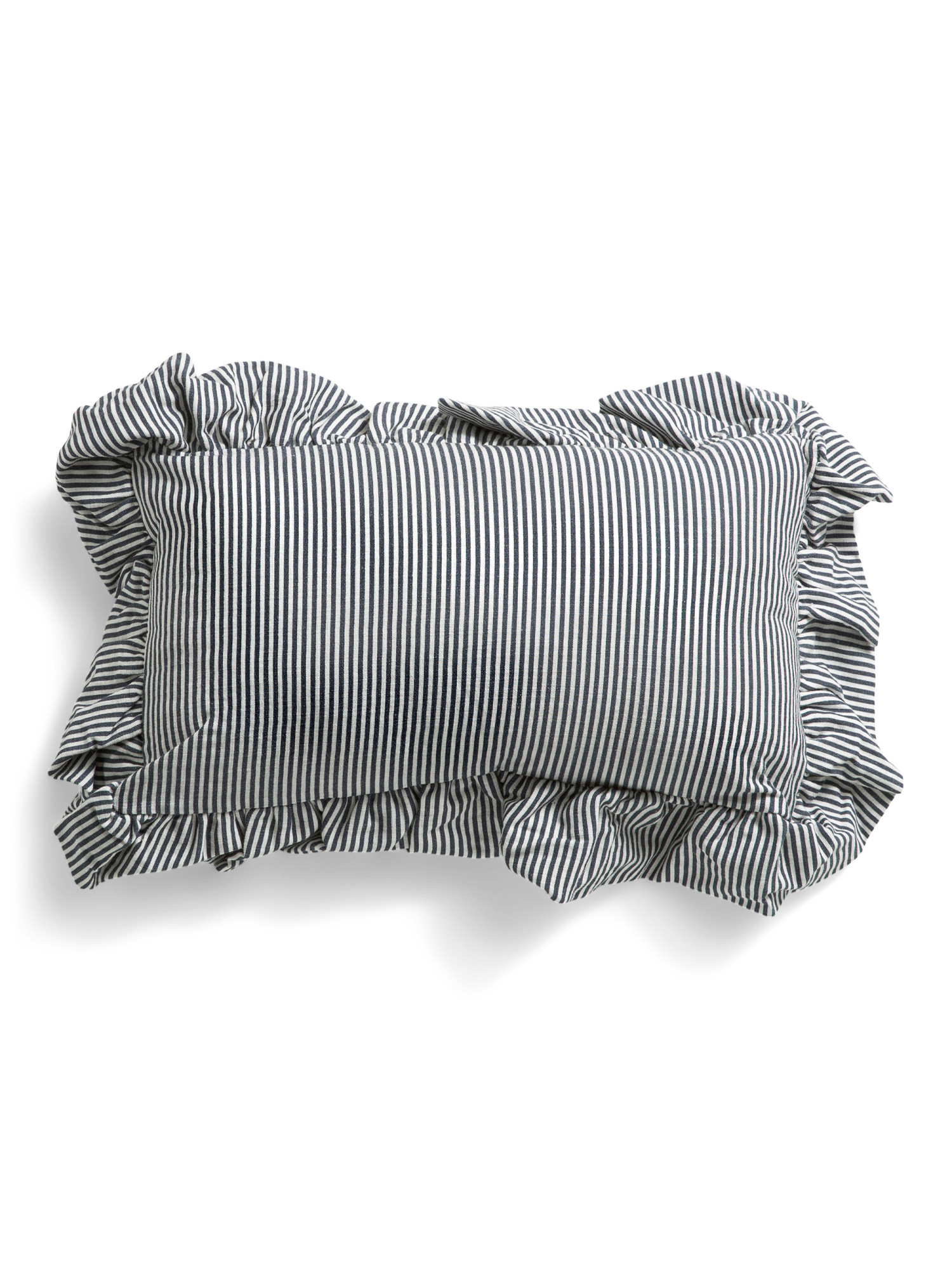 9x16 Newport Pinstripe Oversized Ruffle Oblong Pillow | TJ Maxx