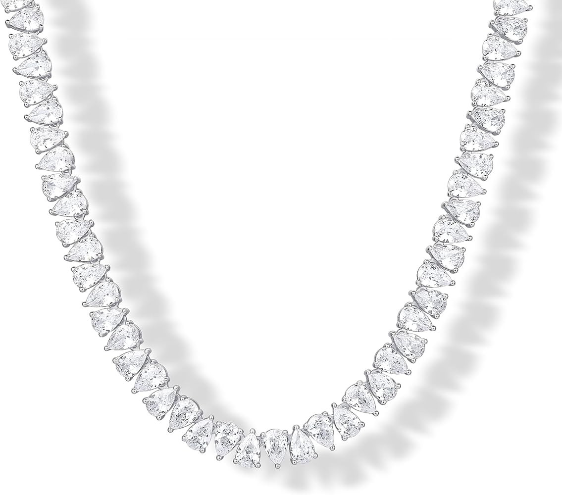 PAVOI 14K Gold Plated Simulated Diamond Tennis Necklaces for Women - Classic Tennis Chain - Timel... | Amazon (US)
