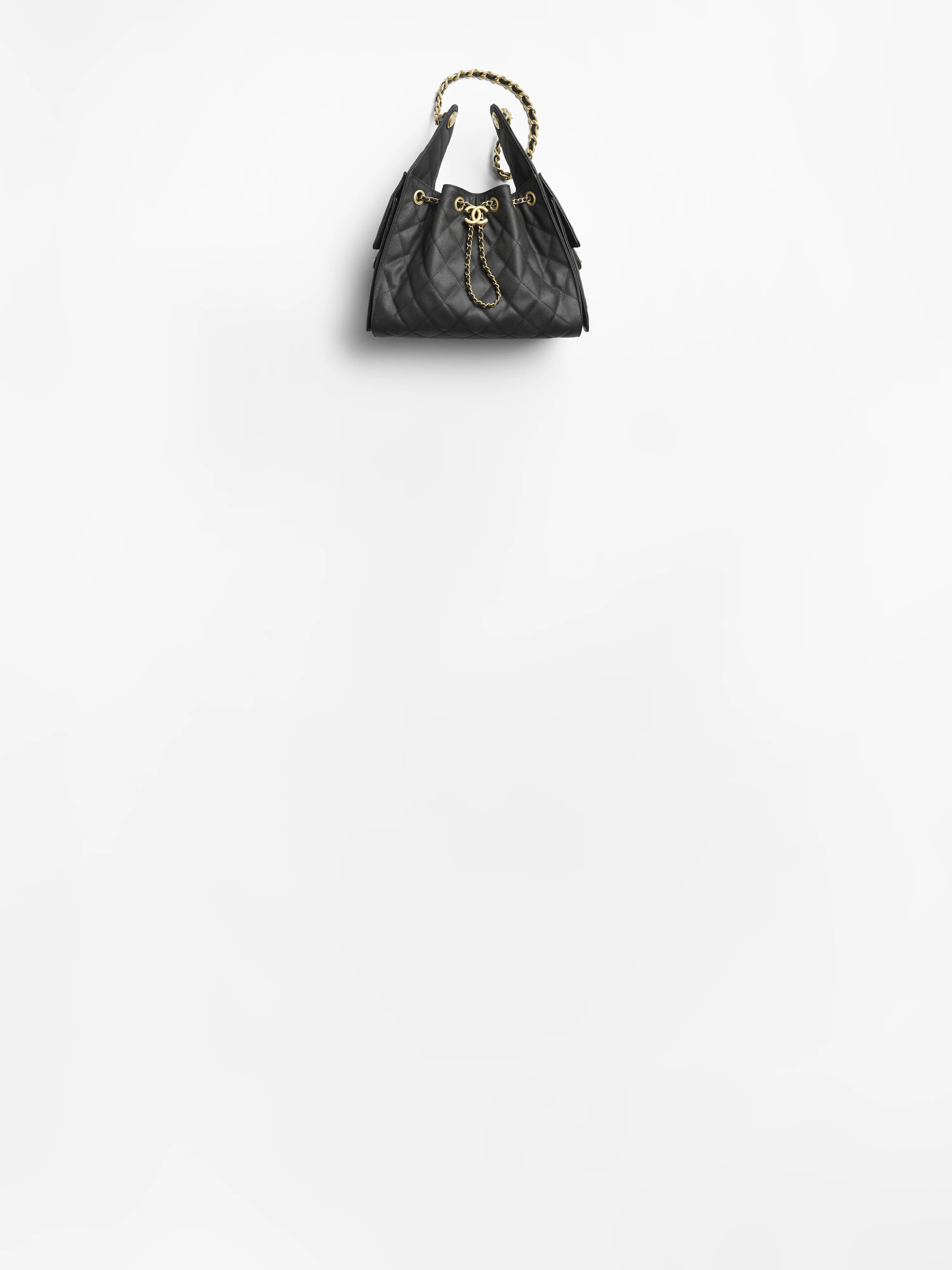 Chanel 25 small handbag, Canvas & gold-tone metal, black — Fashion | CHANEL | Chanel, Inc. (US)