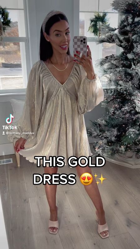 Gold dress, holiday dresses, Christmas dress, holiday style 2022, new years eve outfit, new years dress, Christmas outfits, holiday workwear party, nude heels

#LTKstyletip #LTKHoliday #LTKCyberweek