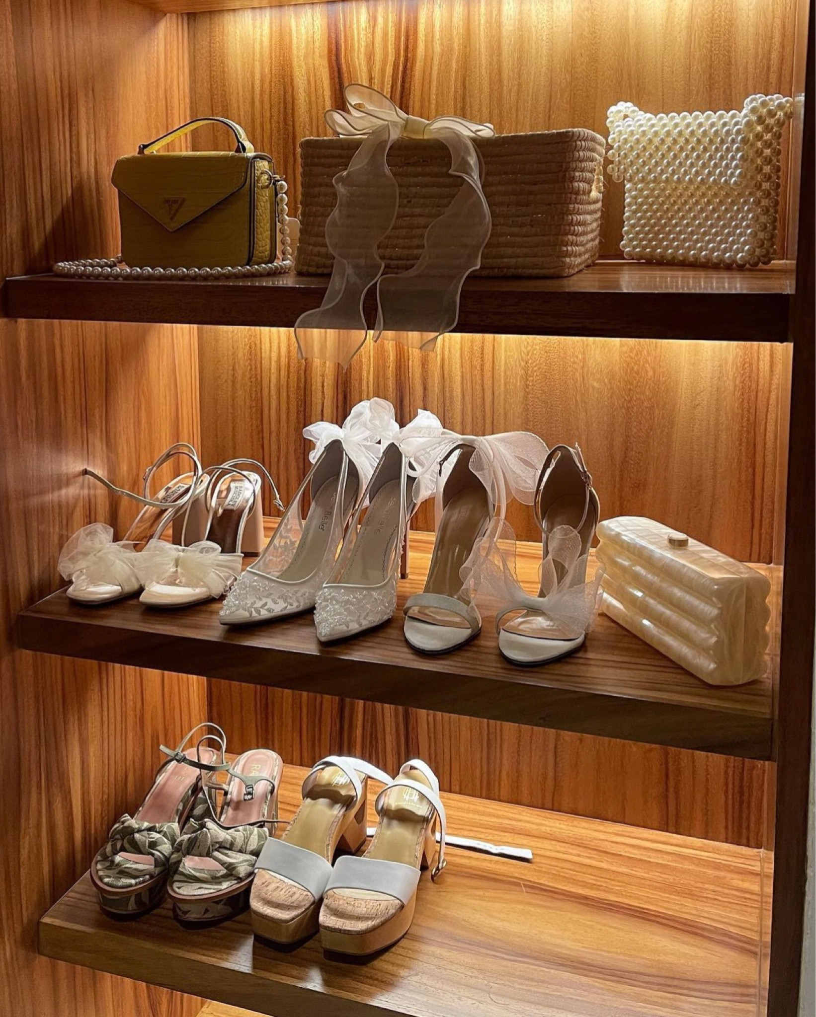 Wedding wardrobe lineup: all of my bridal heels, bridal accessories and bridal purses that I wore during my wedding week 🤍✨

#LTKwedding