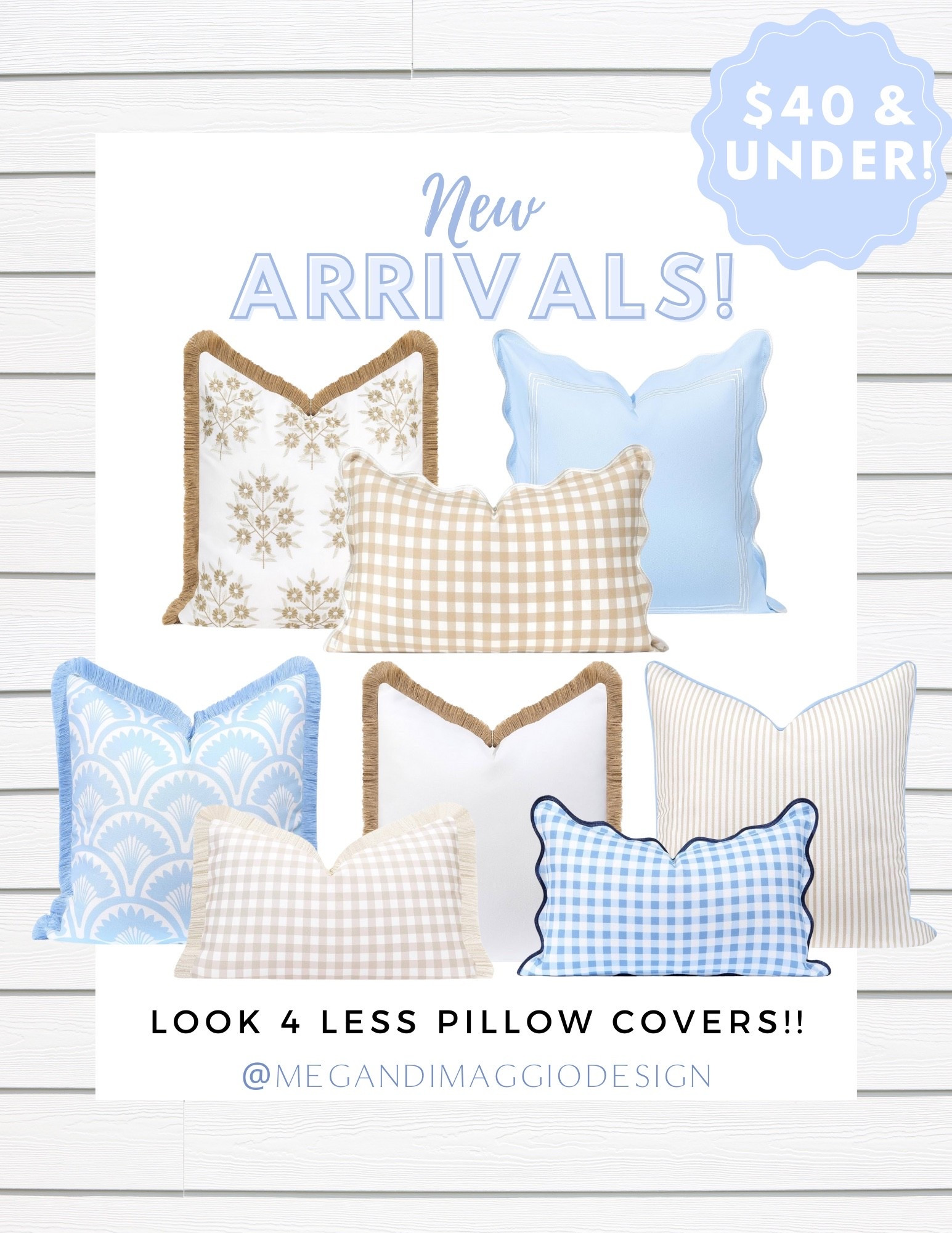 Pretty affordable Fall pillow covers from Amazon for the coastal home!! 😍 Love these new scalloped and gingham options! Plus how pretty is this tan ticking stripe with blue piping? 

#LTKHome #LTKFindsUnder50 #LTKautumn