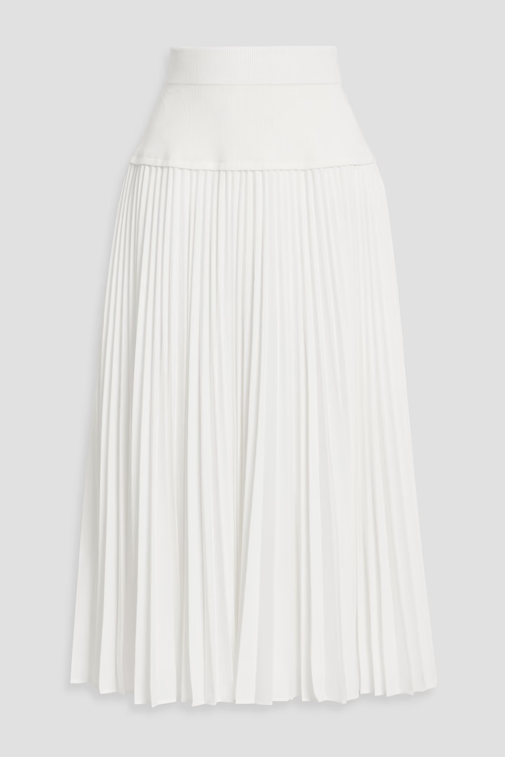 Stella pleated poplin and ribbed-knit midi skirt | The Outnet (US and CA)
