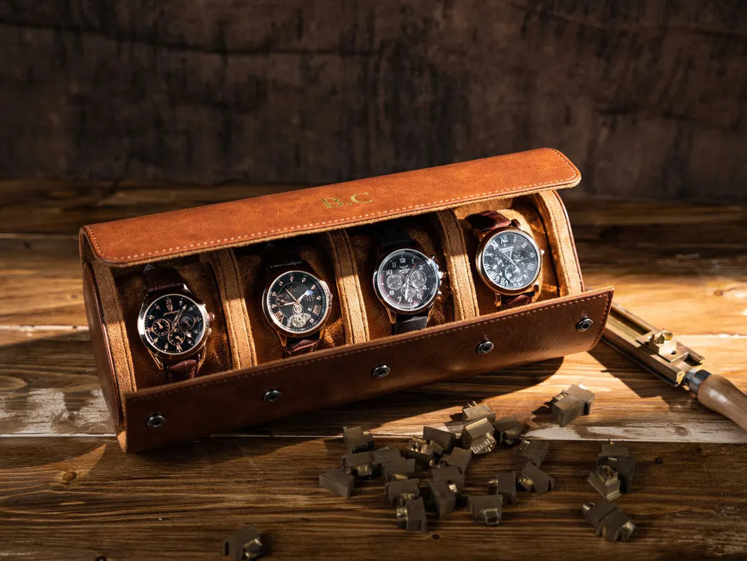 Custom Handmade Leather Watch Roll, Personalized Name Watch Display Case, Gift for Watch Lovers, ... | Etsy (US)