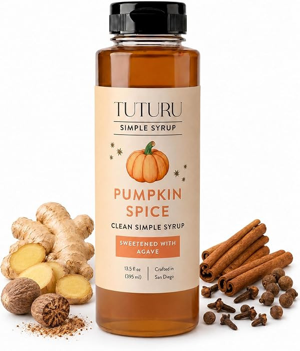 Tuturu Pumpkin Spice Clean Simple Syrup for Coffee & Cocktails, 13.5 oz | Amazon (US)