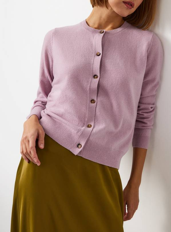 Pink Premium Cashmere Crew Neck Cardigan 20 | Tu Clothing