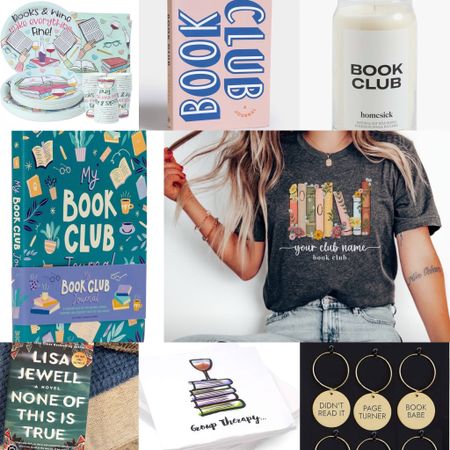 Book Club meeting must haves 
Book club candle
Amazon finds
Gift idea
Book club personalized t shirt
Etsy
Wine glass charms
Book club journal
Paper goods
Party
Plates
Cups
Napkins
Book themed
Affordable 

#LTKparties #LTKfindsunder50 #LTKGiftGuide