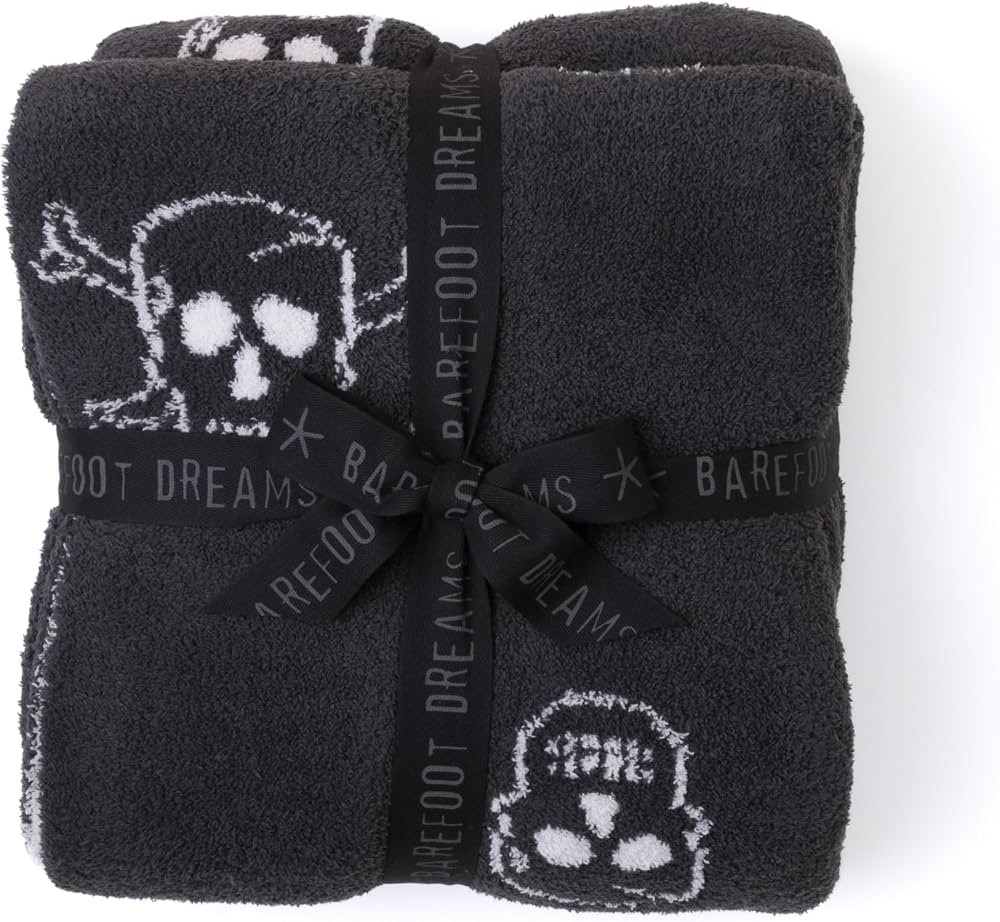 Barefoot Dreams CozyChic Skull Throw, Throw Blanket, Soft Blanket, Carbon/Almond, 54” x 72” | Amazon (US)