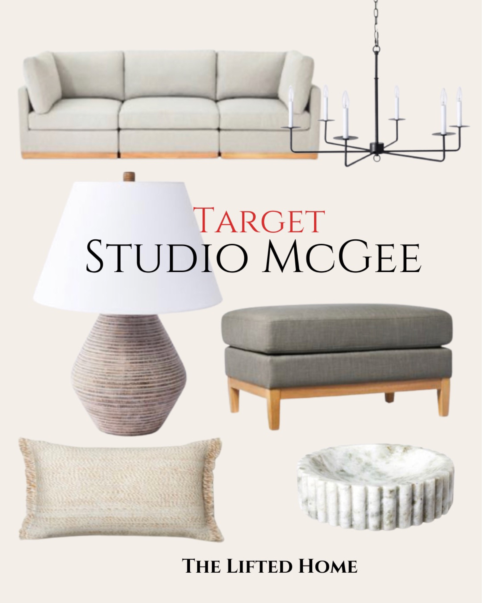 Stylish living room refresh for spring from Studio McGee for Target. 

#sofs #ottoman #lamp #lightfixture #pillows 

#LTKhome #LTKSeasonal #LTKfamily