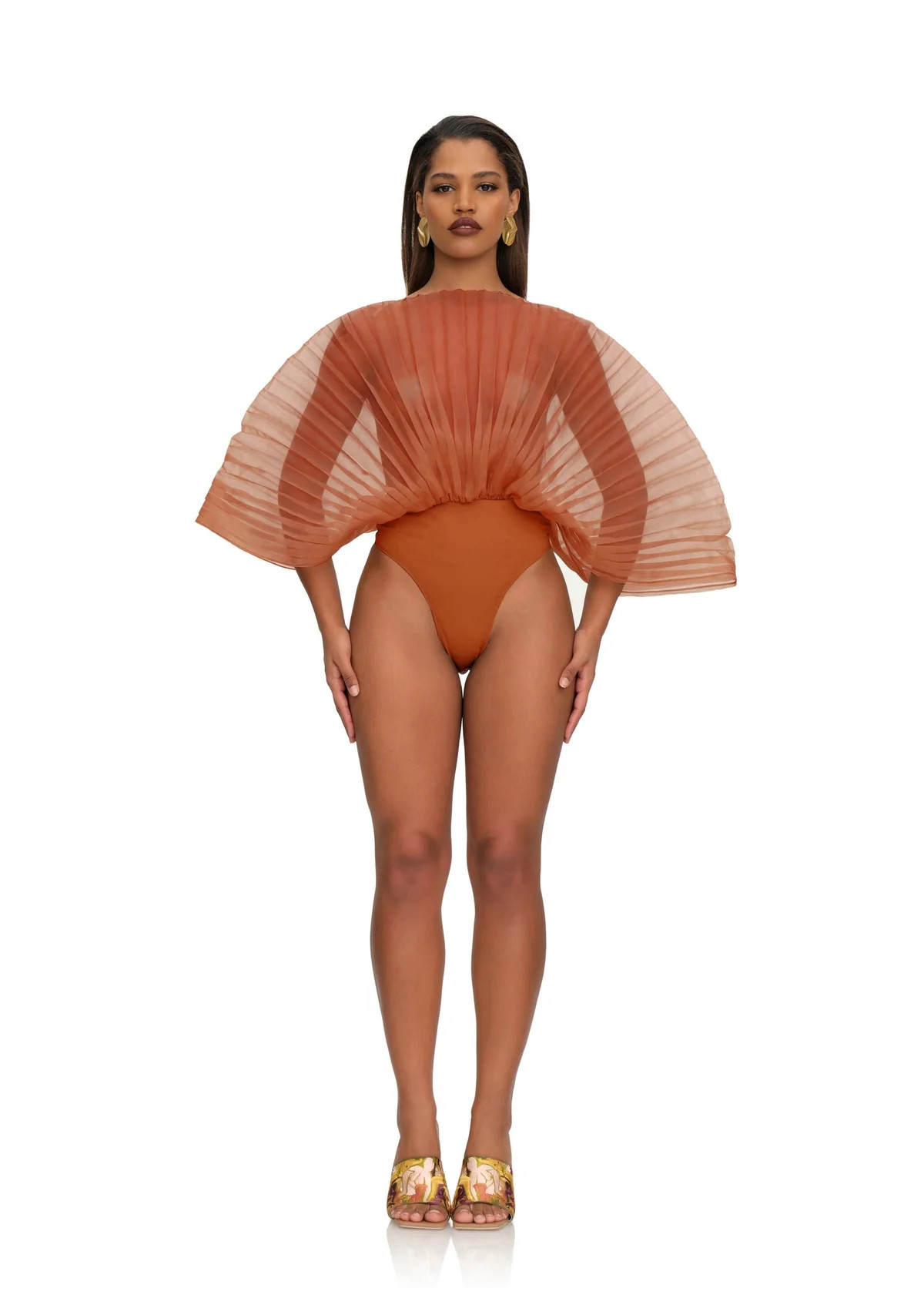 SOMBRA BODYSUIT - RUST POMEGRANATE | ANDREA IYAMAH