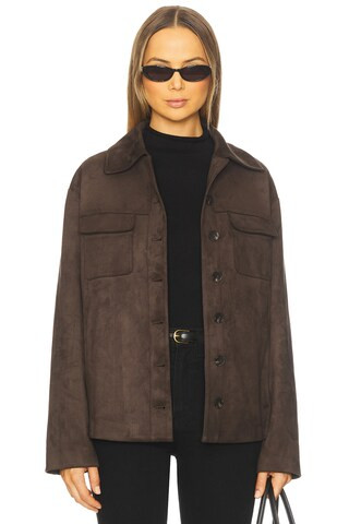 Tularosa Irene Faux Suede Jacket in Espresso Brown from Revolve.com | Revolve Clothing (Global)