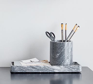Black Marble Home Office Accessories | Pottery Barn (US)