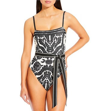 Antonio Melani Talavera Bandeau Ribbon Belt One Piece Swimsuit | Dillard's | Dillard's
