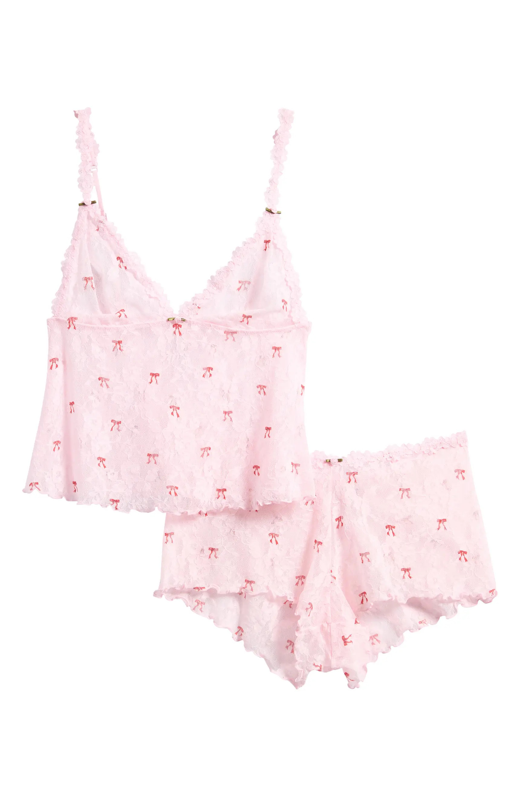 Stretch Lace Triangle Camisole & Shorts Set | Nordstrom