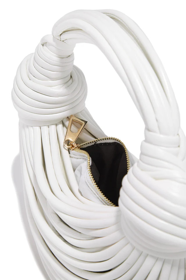 Miss Lola | Azelie White Double Knot Spaghetti Handbag | MISS LOLA