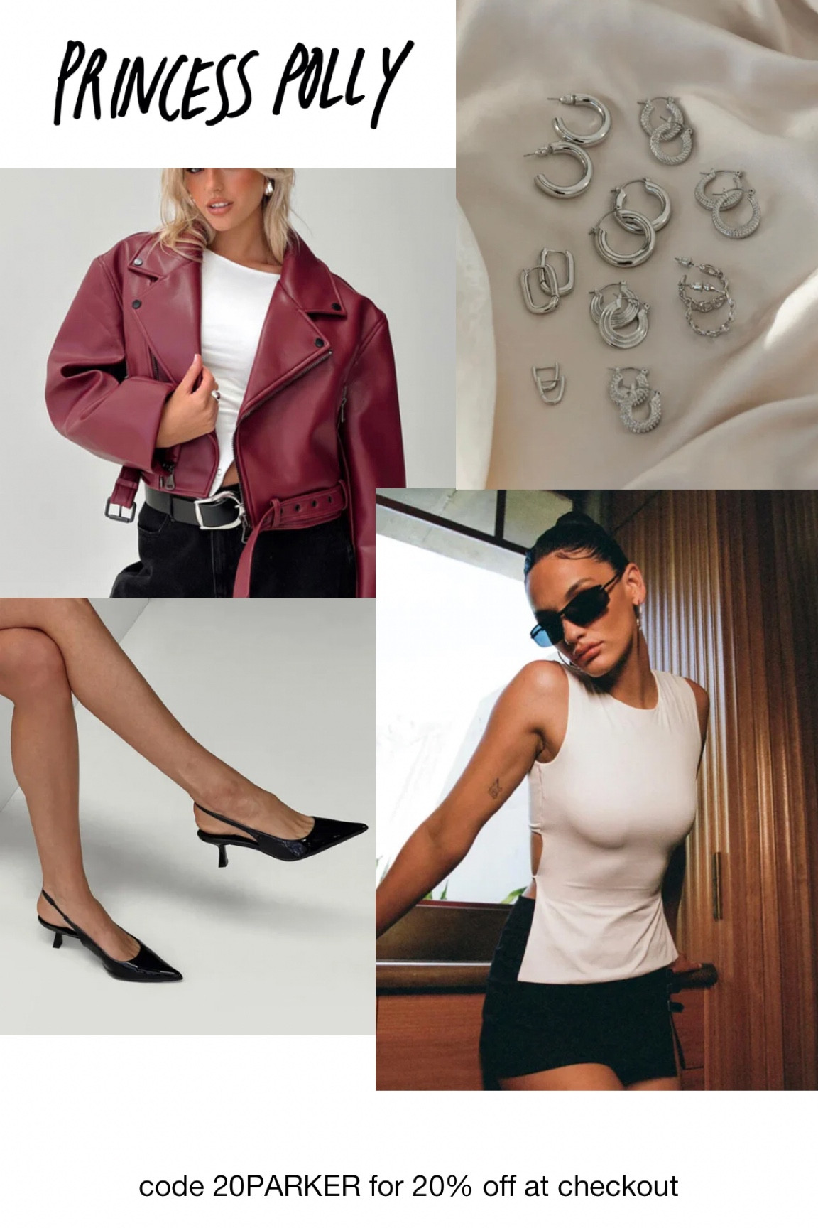 code 20PARKER ♥️

Staten Island Jacket Burgundy - Size Small
https://rstyle.me/+VcicfWfbWPfblHw9sVkcNw
Uzo Top White - US 2
https://rstyle.me/+WCuYd-8dVQMNMDKecos0RA
Shelby Mini Skirt Black - US 2
https://rstyle.me/+QJPfIyQMDdzrOE843-yviw

#LTKfindsunder100 #LTKfindsunder50 #LTKstyletip
