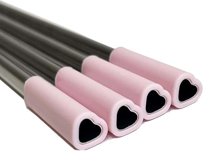 The best MOON Set of 4 Heart Shaped Stainless Steel Reusable Straws with Silicone tips BPA-free F... | Amazon (US)