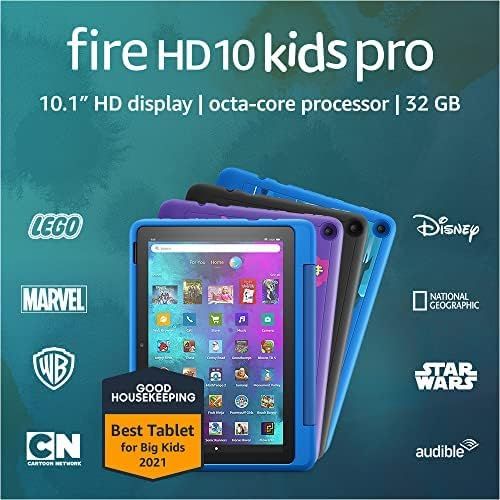 Fire HD 10 Kids Pro tablet, 10.1", 1080p Full HD, ages 6–12, 32 GB, (2021 release), ad-free exp... | Amazon (US)