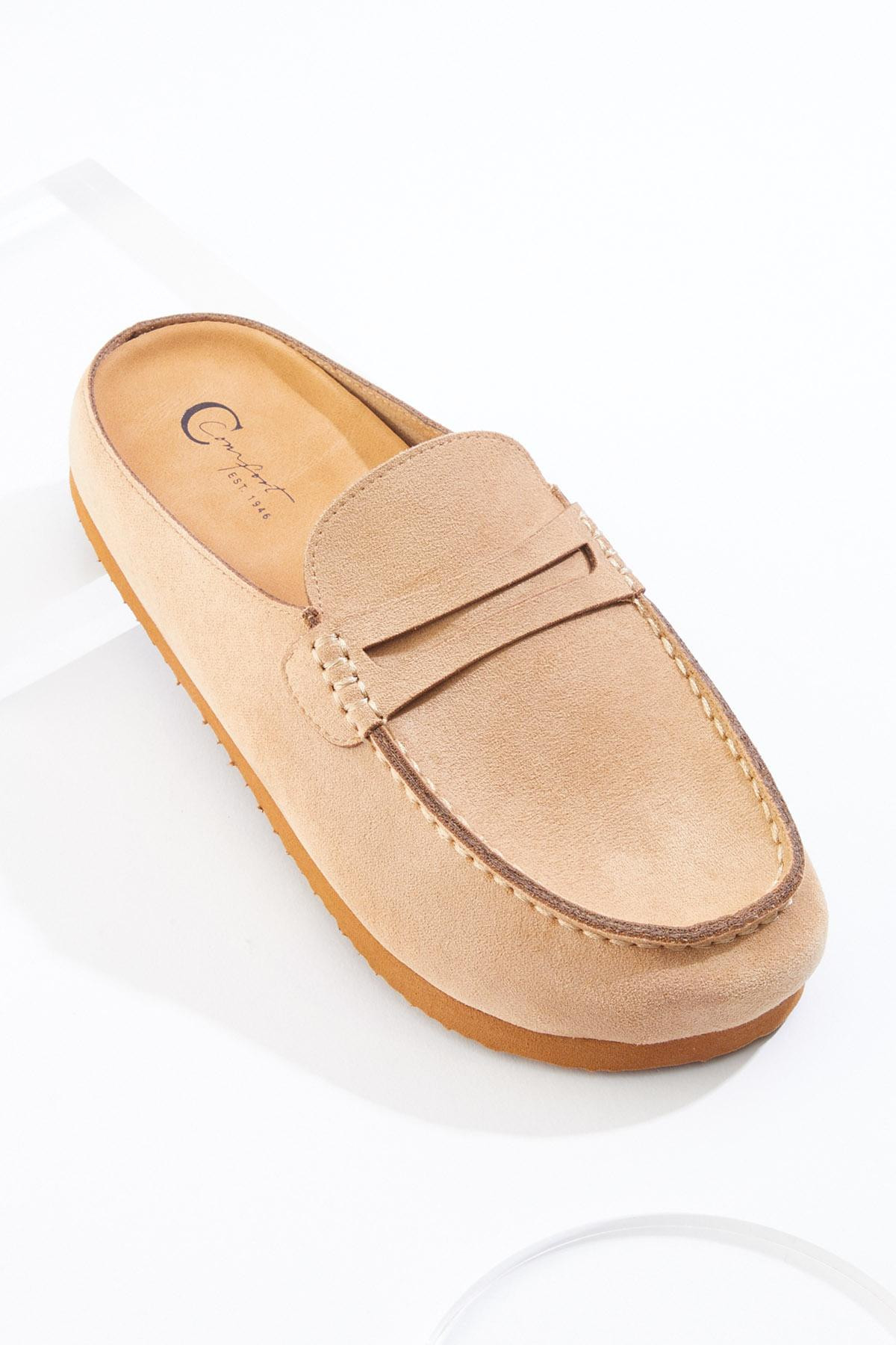 Suede Loafer Clog Flats | Cato Fashions