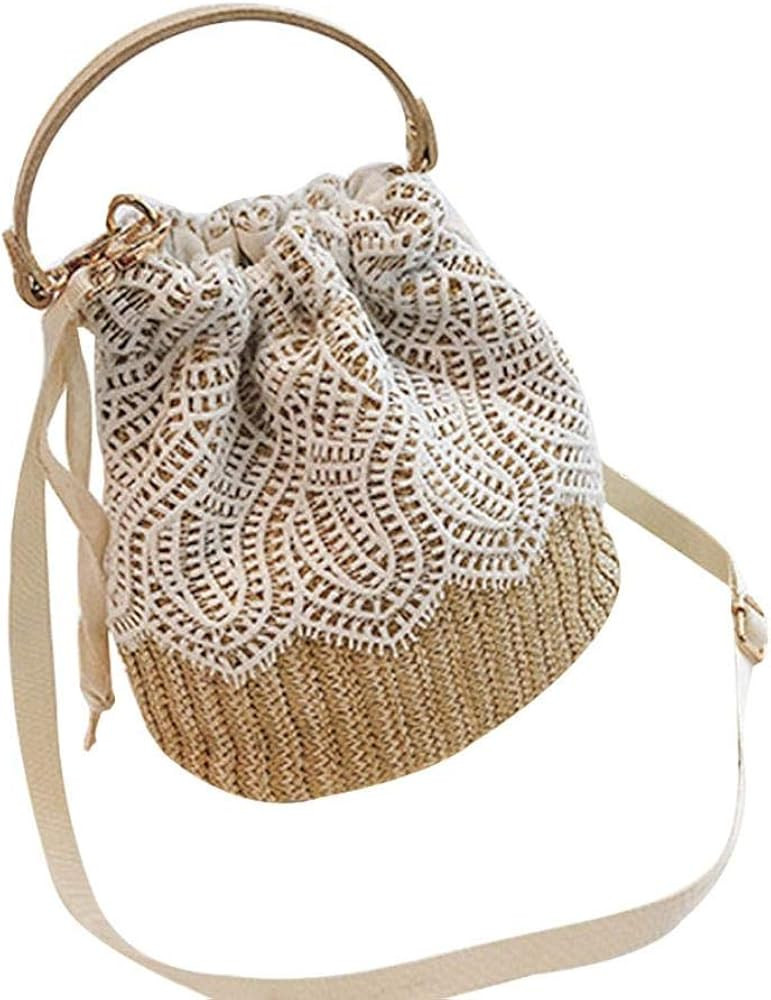 Handwoven Rattan Bag for Women Cross Body Bohemian Straw Bag Vintage Weave Tote Summer Beach Carr... | Amazon (US)