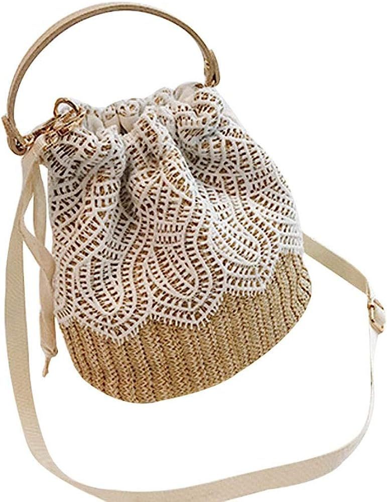 Handwoven Rattan Bag for Women Cross Body Bohemian Straw Bag Vintage Weave Tote Summer Beach Carr... | Amazon (US)