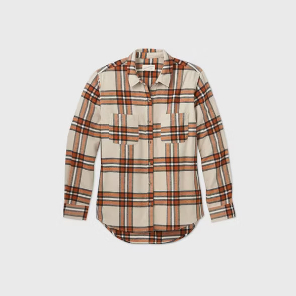 Women's Plaid Long Sleeve Button-Down Flannel Shirt - Universal Thread™ | Target