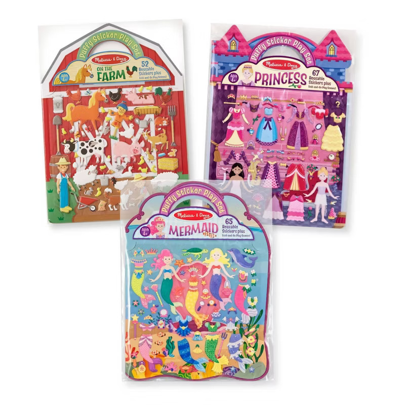 Melissa & Doug Puffy Sticker Bundle - Farm Princess & Mermaid | Target