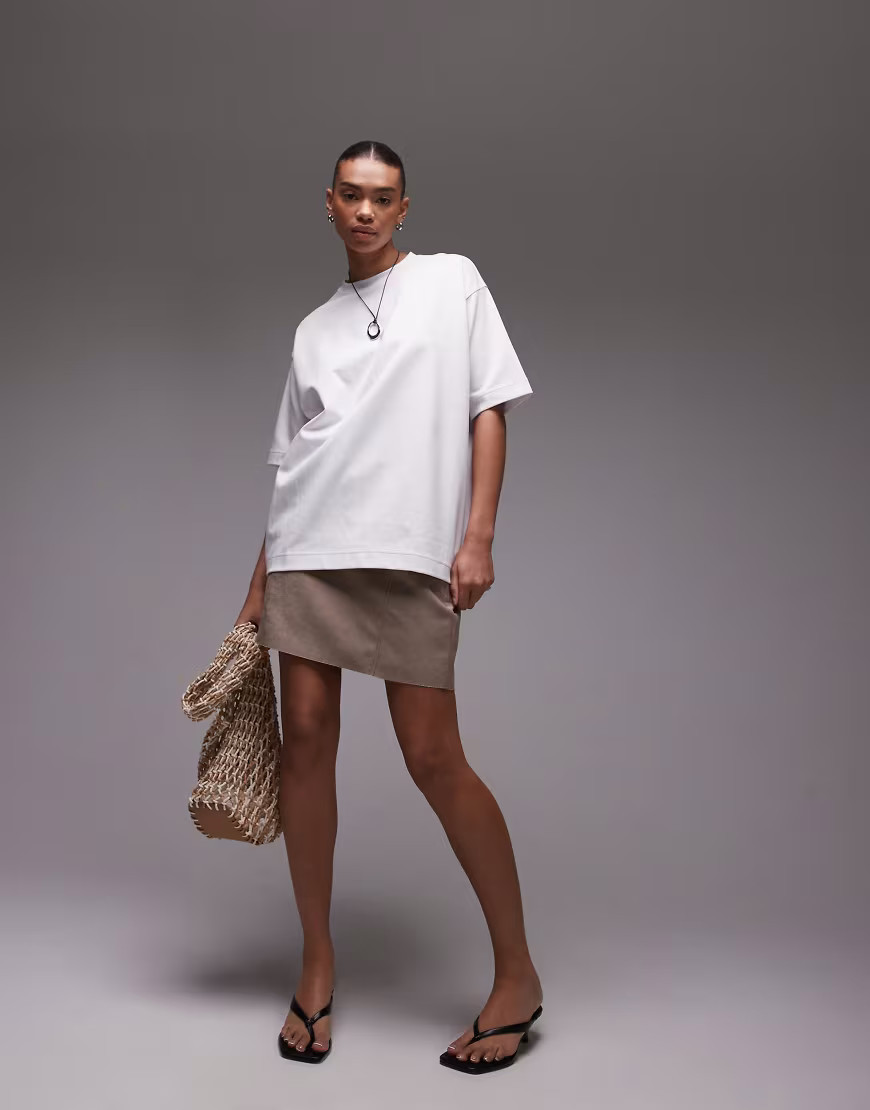 ARKET interlock long line short sleeve t-shirt in white | ASOS (Global)