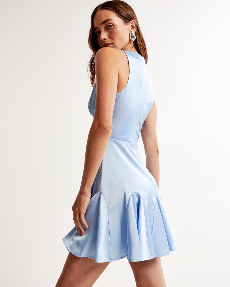 Plunge Satin Mini Dress | Abercrombie & Fitch (US)