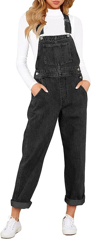 luvamia Women's Casual Stretch Adjustable Denim Bib Overalls Jeans Pants Jumpsuits | Amazon (US)